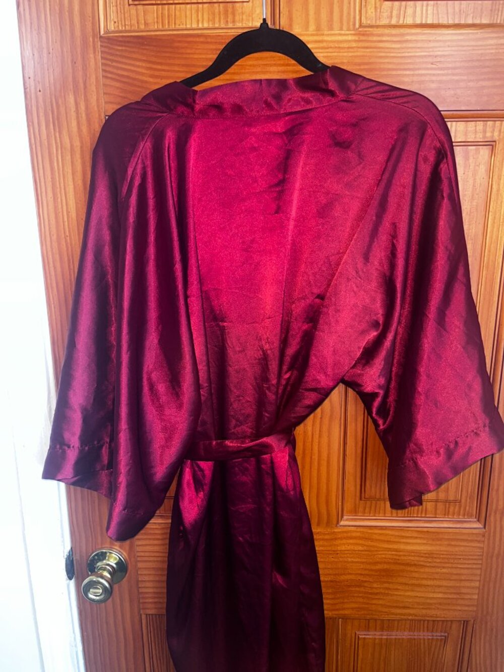 Satin Burgundy Robe - Picture 3 of 5
